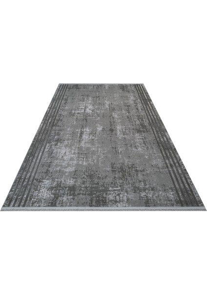 Harper Çizgili Gri Akrilik Dikdörtgen Modern Desenli Akrilik Hav Vermeyen Leke Tutmayan Kolay Temizlenen Yumuşak Makine Salon Yolluk Mutfak Halı fiyatları