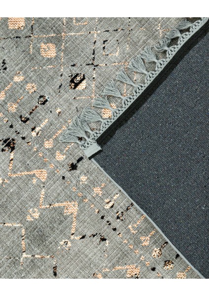 Pradeep Gri Modern Etnik Desenli Bambu Makinada Yıkanabilir Hav Toz Vermez Leke Tutmayan Kaymaz Taban Dijital Makine Baskı Salon Yolluk Mutfak Halı fırsatları