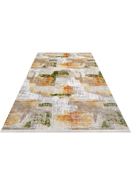 Amira Modern Turuncu Yün Dikdörtgen Modern Desenli Akrilik Hav Vermeyen Leke Tutmayan Kolay Temizlenen Yumuşak Makine Salon Yolluk Mutfak Halı fiyatları