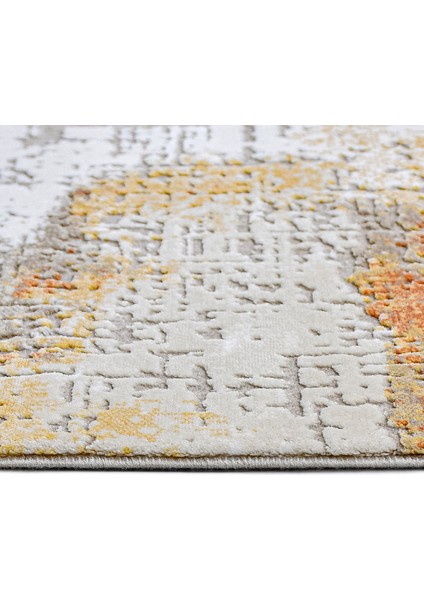 Amira Modern Turuncu Yün Dikdörtgen Modern Desenli Akrilik Hav Vermeyen Leke Tutmayan Kolay Temizlenen Yumuşak Makine Salon Yolluk Mutfak Halı modelleri