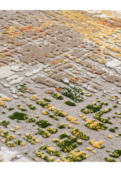 Amira Modern Turuncu Yün Dikdörtgen Modern Desenli Akrilik Hav Vermeyen Leke Tutmayan Kolay Temizlenen Yumuşak Makine Salon Yolluk Mutfak Halı fırsatları