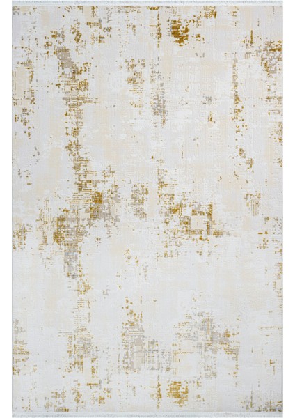 Eve Modern Krem Akrilik Kare Modern Desenli Akrilik Hav Vermeyen Leke Tutmayan Kolay Temizlenen Yumuşak Makine Salon Yolluk Mutfak Halı