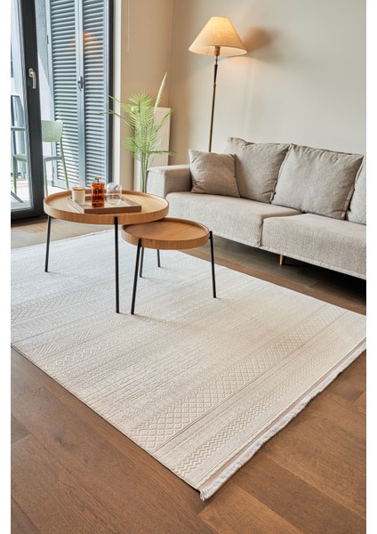 Uxie Gri Modern Etnik Desenli Viskon Hav Vermeyen Leke Tutmayan Kolay Temizlenen Yumuşak Makine Salon Yolluk Mutfak Halı