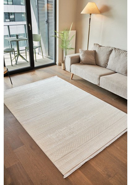 Uxie Gri Modern Etnik Desenli Viskon Hav Vermeyen Leke Tutmayan Kolay Temizlenen Yumuşak Makine Salon Yolluk Mutfak Halı