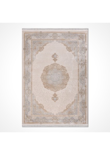 Klasik Bej Viskon Dikdörtgen Modern Desenli Akrilik Hav Vermeyen Leke Tutmayan Kolay Temizlenen Yumuşak Makine Salon Yolluk Mutfak Halı