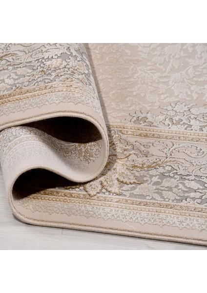 Klasik Bej Viskon Dikdörtgen Modern Desenli Akrilik Hav Vermeyen Leke Tutmayan Kolay Temizlenen Yumuşak Makine Salon Yolluk Mutfak Halı modelleri