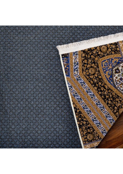 Mavi Klasik Etnik Modern Desenli Pamuk Makinada Yıkanabilir Hav Toz Vermez Leke Tutmayan Kaymaz Taban Dijital Makine Baskı Salon Yolluk Mutfak Halı indirimleri