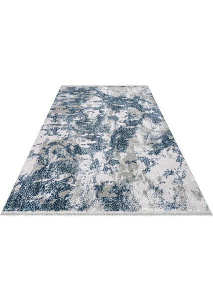 Ariel Modern Mavi Pamuk Kare Modern Desenli Akrilik Hav Vermeyen Leke Tutmayan Kolay Temizlenen Yumuşak Makine Salon Yolluk Mutfak Halı fiyatları