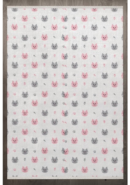 Figürlü Gri Pamuk Dikdörtgen Modern Desenli Pamuk Makinada Yıkanabilir Hav Toz Vermez Leke Tutmayan Kaymaz Taban Dijital Makine Baskı Salon Yolluk Mutfak Halı