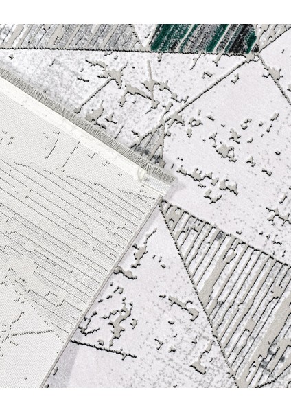 Cora Geometrik Gri Pamuk Dikdörtgen Modern Desenli Akrilik Hav Vermeyen Leke Tutmayan Kolay Temizlenen Yumuşak Makine Salon Yolluk Mutfak Halı fırsatları
