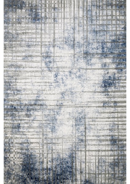 Mavi Modern Etnik Desenli Pamuk Makinada Yıkanabilir Hav Toz Vermez Leke Tutmayan Kaymaz Taban Dijital Makine Baskı Salon Yolluk Mutfak Halı