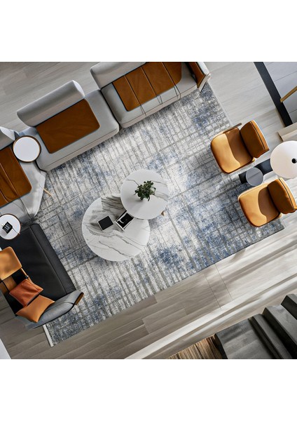 Mavi Modern Etnik Desenli Pamuk Makinada Yıkanabilir Hav Toz Vermez Leke Tutmayan Kaymaz Taban Dijital Makine Baskı Salon Yolluk Mutfak Halı fiyatları