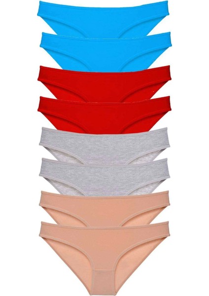 8 Adet Süper Eko Set Likralı Kadın Slip Külot 534