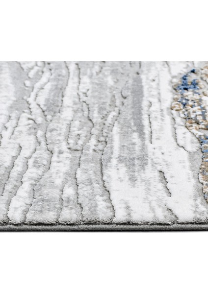 Oakley Çizgili Gri Yün Dikdörtgen Modern Desenli Akrilik Hav Vermeyen Leke Tutmayan Kolay Temizlenen Yumuşak Makine Salon Yolluk Mutfak Halı modelleri