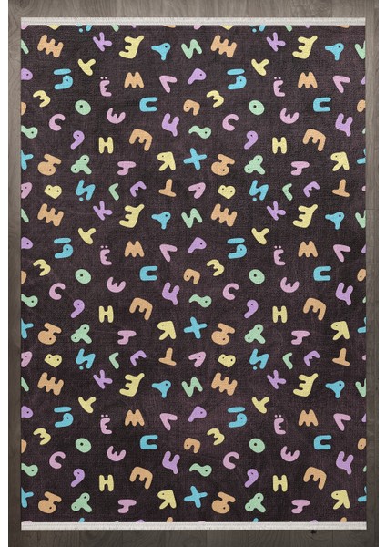 Figürlü Pembe Pamuk Dikdörtgen Modern Desenli Pamuk Makinada Yıkanabilir Hav Toz Vermez Leke Tutmayan Kaymaz Taban Dijital Makine Baskı Salon Yolluk Mutfak Halı