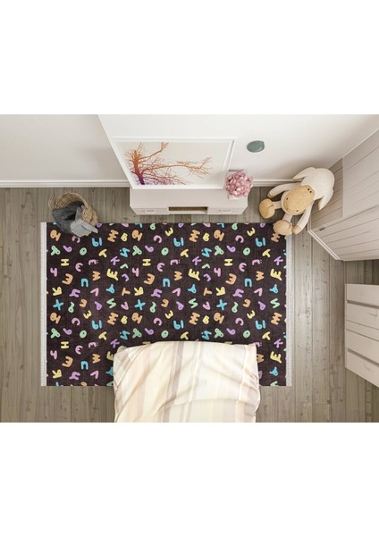 Figürlü Pembe Pamuk Dikdörtgen Modern Desenli Pamuk Makinada Yıkanabilir Hav Toz Vermez Leke Tutmayan Kaymaz Taban Dijital Makine Baskı Salon Yolluk Mutfak Halı modelleri