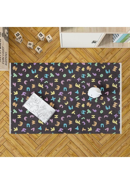 Figürlü Pembe Pamuk Dikdörtgen Modern Desenli Pamuk Makinada Yıkanabilir Hav Toz Vermez Leke Tutmayan Kaymaz Taban Dijital Makine Baskı Salon Yolluk Mutfak Halı fırsatları