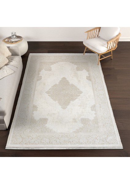 Bej Klasik Etnik Modern Desenli Pamuk Makinada Yıkanabilir Hav Toz Vermez Leke Tutmayan Kaymaz Taban Dijital Makine Baskı Salon Yolluk Mutfak Halı fiyatları