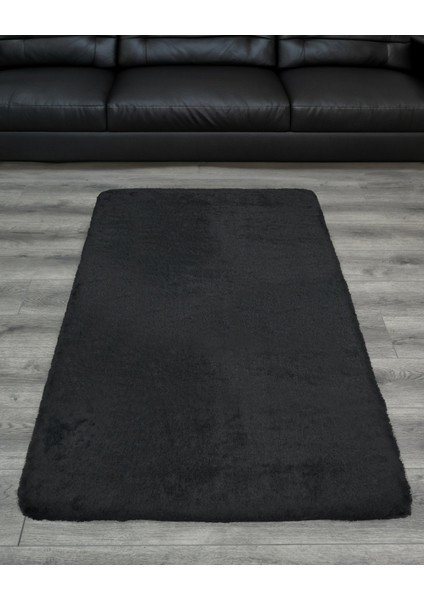 Tripp Düz Siyah Polyester Dikdörtgen Modern Desenli Akrilik Hav Vermeyen Leke Tutmayan Kolay Temizlenen Yumuşak Makine Salon Yolluk Mutfak Halı indirimleri