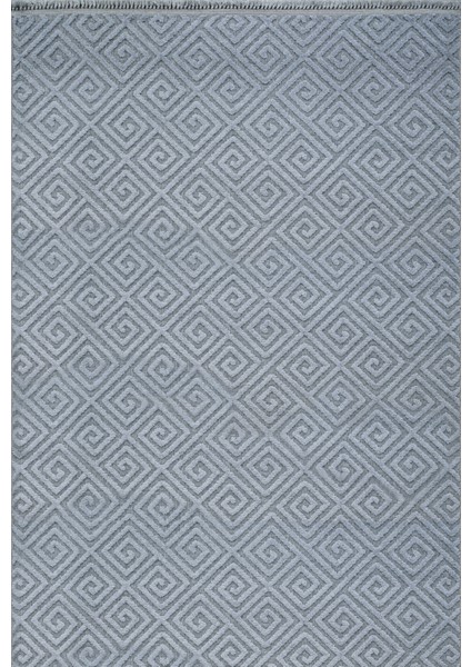 Gri Geometrik Etnik Modern Desenli Hav Vermeyen Leke Tutmayan Kolay Temizlenen Yumuşak Makine Salon Yolluk Mutfak Halı