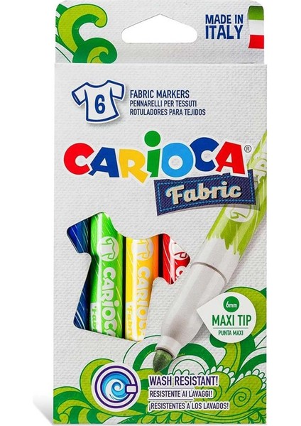 Carioca Kumaş Keçeli Boya Kalemi Maxi 6'lı