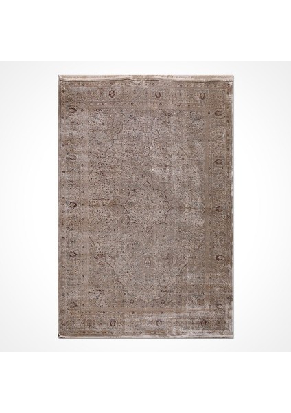 Klasik Kahverengi Viskon Dikdörtgen Modern Desenli Akrilik Hav Vermeyen Leke Tutmayan Kolay Temizlenen Yumuşak Makine Salon Yolluk Mutfak Halı