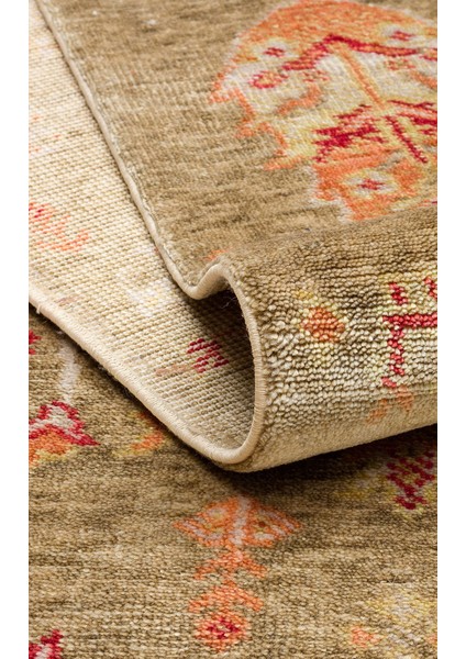 Çiçekli Yeşil Tensel Dikdörtgen Modern Desenli Akrilik Hav Vermeyen Leke Tutmayan Kolay Temizlenen Yumuşak Makine Salon Yolluk Mutfak Halı