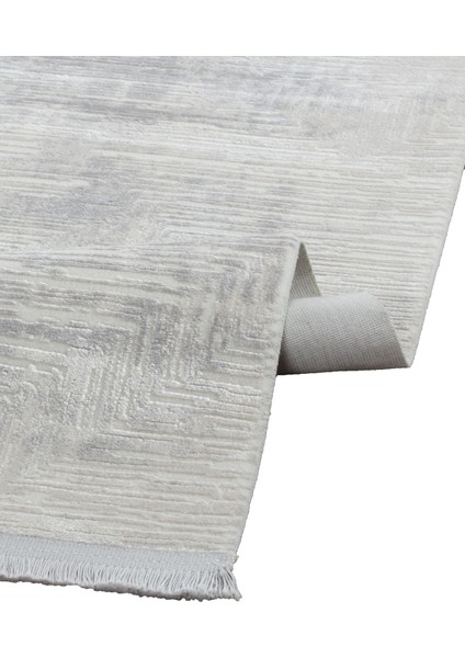 Vennie Gri Düz Etnik Modern Desenli Viskon Hav Vermeyen Leke Tutmayan Kolay Temizlenen Yumuşak Makine Salon Yolluk Mutfak Halı