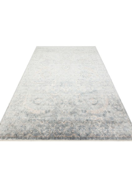 Çerçeveli Mavi Modern Desenli Akrilik Hav Vermeyen Leke Tutmayan Kolay Temizlenen Yumuşak El Dokuma Salon Yolluk Halı