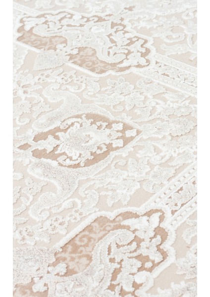 Kiran Göbekli Bej Akrilik Dikdörtgen Modern Desenli Akrilik Hav Vermeyen Leke Tutmayan Kolay Temizlenen Yumuşak Makine Salon Yolluk Mutfak Halı fırsatları