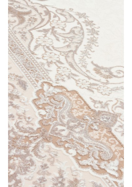 Kiran Göbekli Bej Akrilik Dikdörtgen Modern Desenli Akrilik Hav Vermeyen Leke Tutmayan Kolay Temizlenen Yumuşak Makine Salon Yolluk Mutfak Halı indirimleri