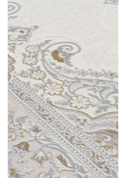 Leela Göbekli Gri Akrilik Dikdörtgen Modern Desenli Akrilik Hav Vermeyen Leke Tutmayan Kolay Temizlenen Yumuşak Makine Salon Yolluk Mutfak Halı fırsatları