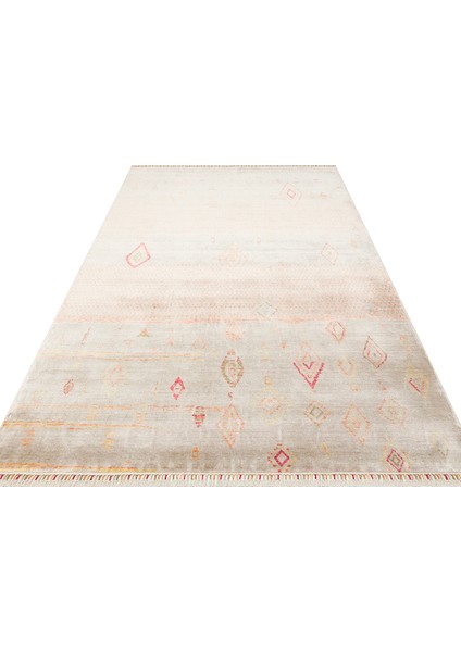 Lavanya Modern Bej Tensel Dikdörtgen Modern Desenli Akrilik Hav Vermeyen Leke Tutmayan Kolay Temizlenen Yumuşak Makine Salon Yolluk Mutfak Halı