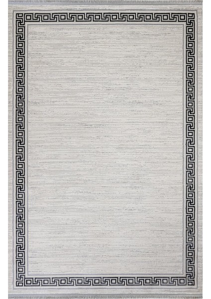 Latoia Çerçeveli Antrasit Polyester Dikdörtgen Modern Desenli Akrilik Hav Vermeyen Leke Tutmayan Kolay Temizlenen Yumuşak Makine Salon Yolluk Mutfak Halı