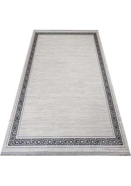 Latoia Çerçeveli Antrasit Polyester Dikdörtgen Modern Desenli Akrilik Hav Vermeyen Leke Tutmayan Kolay Temizlenen Yumuşak Makine Salon Yolluk Mutfak Halı fırsatları