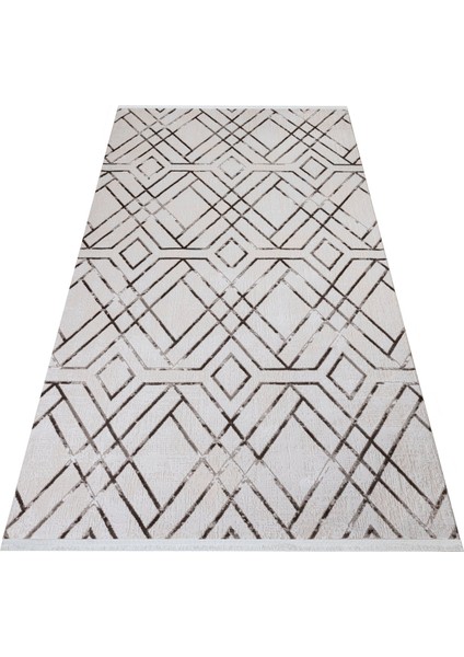 Latresa Geometrik Kahverengi Polyester Dikdörtgen Modern Desenli Akrilik Hav Vermeyen Leke Tutmayan Kolay Temizlenen Yumuşak Makine Salon Yolluk Mutfak Halı fırsatları