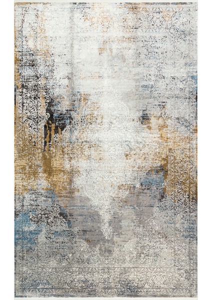 Meera Eskitme Gri Akrilik Dikdörtgen Modern Desenli Akrilik Hav Vermeyen Leke Tutmayan Kolay Temizlenen Yumuşak Makine Salon Yolluk Mutfak Halı