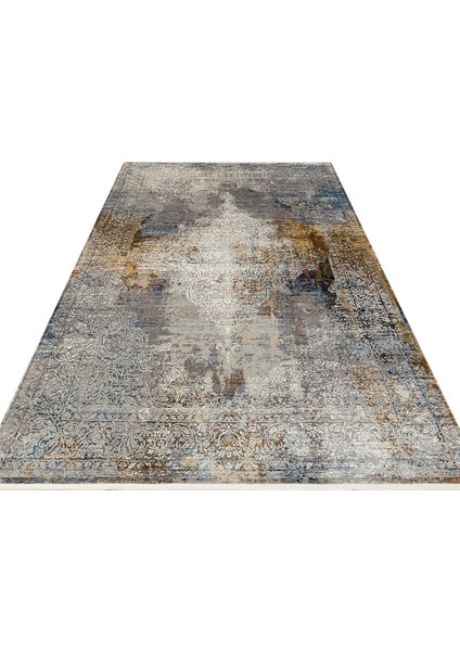 Meera Eskitme Gri Akrilik Dikdörtgen Modern Desenli Akrilik Hav Vermeyen Leke Tutmayan Kolay Temizlenen Yumuşak Makine Salon Yolluk Mutfak Halı