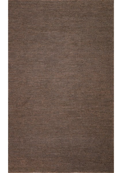 Tara Düz Kahverengi Pamuk Dikdörtgen El Dokuma