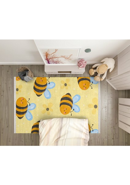 Figürlü Sarı Pamuk Dikdörtgen Modern Desenli Pamuk Makinada Yıkanabilir Hav Toz Vermez Leke Tutmayan Kaymaz Taban Dijital Makine Baskı Salon Yolluk Mutfak Halı modelleri