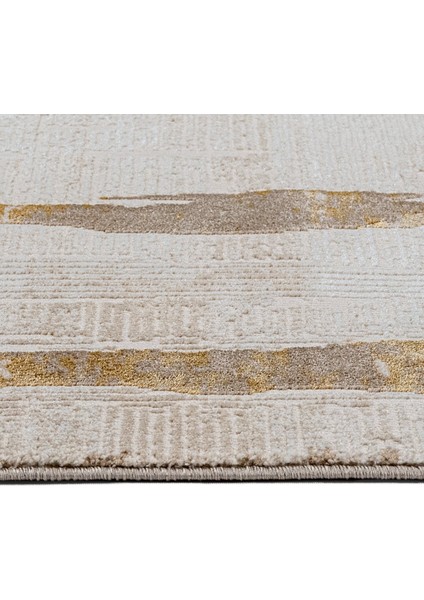 Melani Çerçeveli Gold Polyester Dikdörtgen Modern Desenli Akrilik Hav Vermeyen Leke Tutmayan Kolay Temizlenen Yumuşak Makine Salon Yolluk Mutfak Halı modelleri