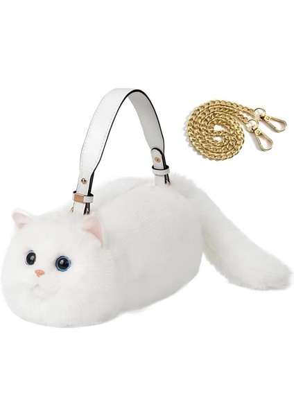 B&d Kedi El Çantası Beyaz