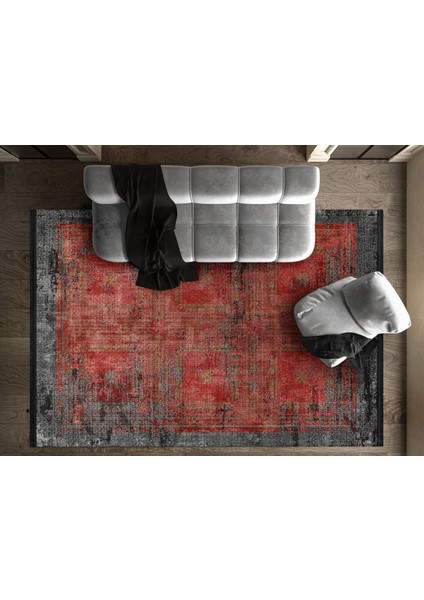 Modern Kırmızı Pamuk Dikdörtgen Modern Desenli Pamuk Makinada Yıkanabilir Hav Toz Vermez Leke Tutmayan Kaymaz Taban Dijital Makine Baskı Salon Yolluk Mutfak Halı modelleri