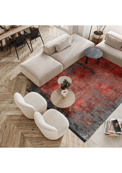 Modern Kırmızı Pamuk Dikdörtgen Modern Desenli Pamuk Makinada Yıkanabilir Hav Toz Vermez Leke Tutmayan Kaymaz Taban Dijital Makine Baskı Salon Yolluk Mutfak Halı fırsatları