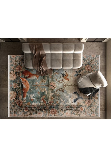 Figürlü Bej Pamuk Dikdörtgen Modern Desenli Pamuk Makinada Yıkanabilir Hav Toz Vermez Leke Tutmayan Kaymaz Taban Dijital Makine Baskı Salon Yolluk Mutfak Halı fiyatları