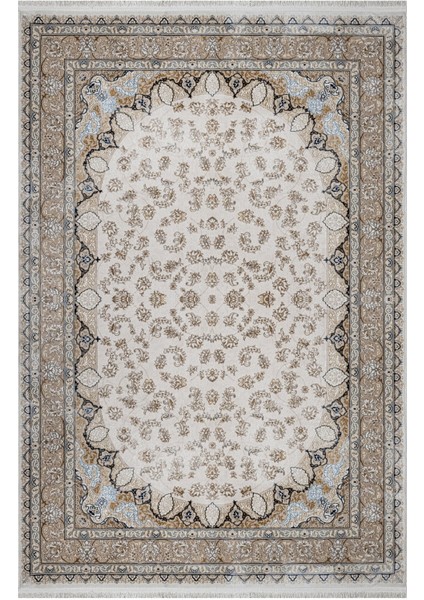 Buldana Çerçeveli Mavi Polyester Dikdörtgen Modern Desenli Akrilik Hav Vermeyen Leke Tutmayan Kolay Temizlenen Yumuşak Makine Salon Yolluk Mutfak Halı