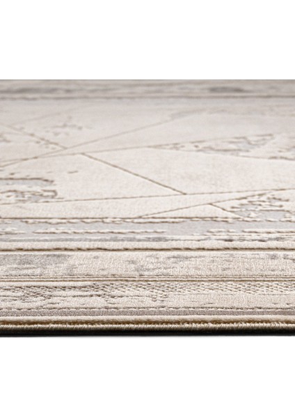 Rola Çerçeveli Krem Akrilik Dikdörtgen Modern Desenli Akrilik Hav Vermeyen Leke Tutmayan Kolay Temizlenen Yumuşak Makine Salon Yolluk Mutfak Halı fiyatları