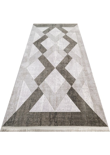 Dunsborough Geometrik Gri Akrilik Dikdörtgen Modern Desenli Akrilik Hav Vermeyen Leke Tutmayan Kolay Temizlenen Yumuşak Makine Salon Yolluk Mutfak Halı fırsatları