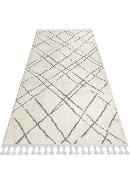 Neve Çizgili Krem Polyester Dikdörtgen Modern Desenli Akrilik Hav Vermeyen Leke Tutmayan Kolay Temizlenen Yumuşak Makine Salon Yolluk Mutfak Halı fırsatları