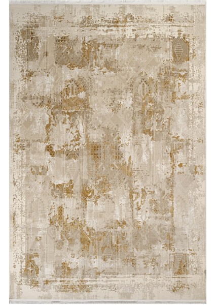 Khammam Modern Bej Akrilik Dikdörtgen Modern Desenli Akrilik Hav Vermeyen Leke Tutmayan Kolay Temizlenen Yumuşak Makine Salon Yolluk Mutfak Halı